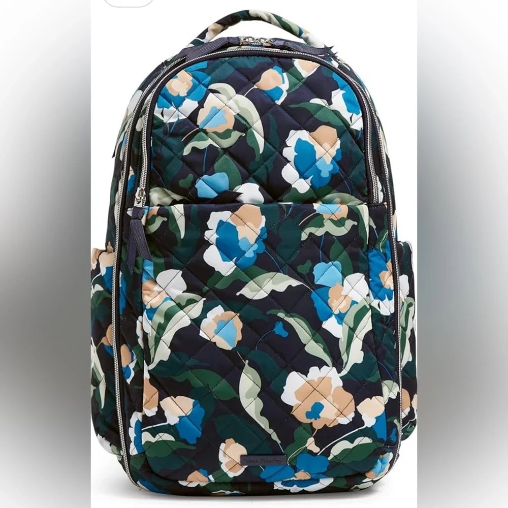 Vera Bradley Women’s Performance Twill Travel Backpack. NWT “Immersed Blooms”